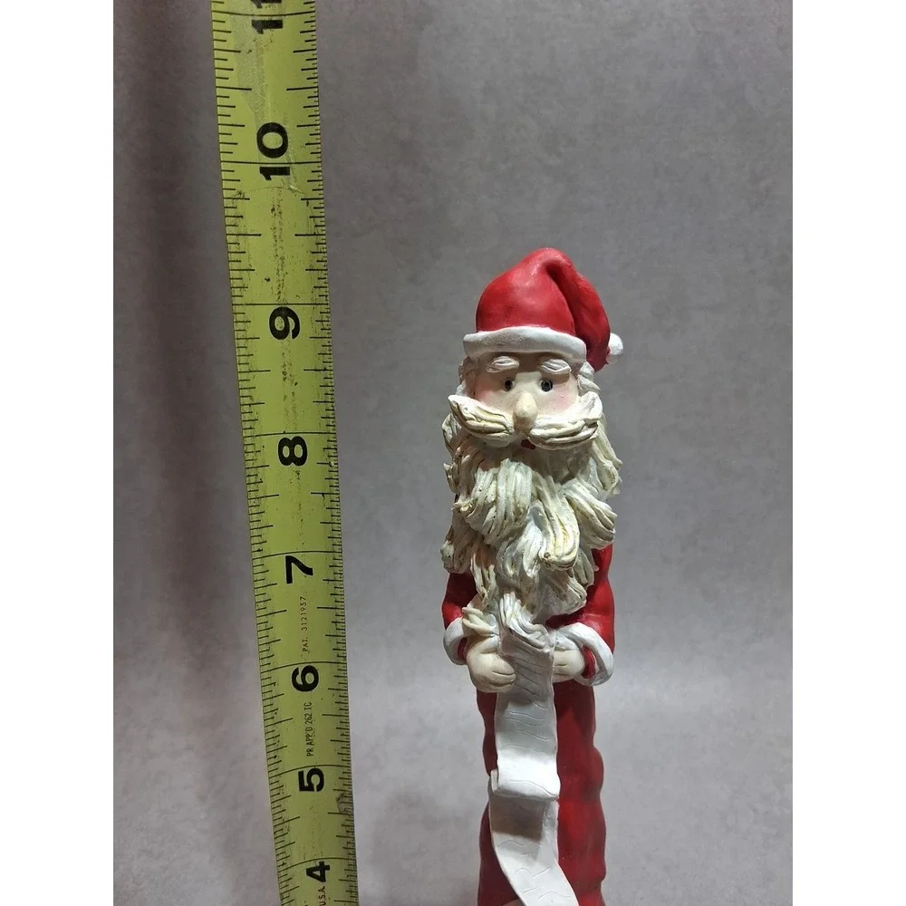 Vintage Tall Skinny Santa 9.5 in.  Figurine with List Tree Gifts